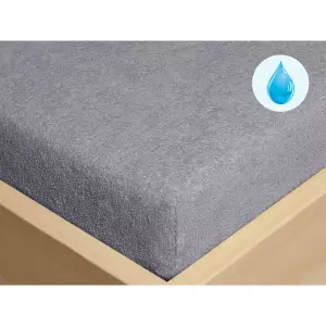 Dětské nepropustné froté napínací prostěradlo - šedé - do postýlky 60x120