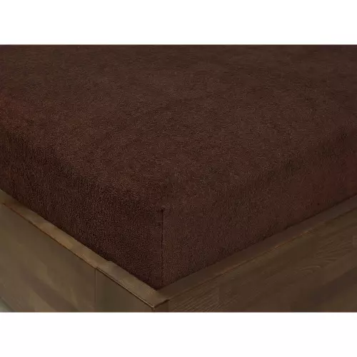 Dětské froté napínací prostěradlo - tmavě hnědé - do postýlky 70x140