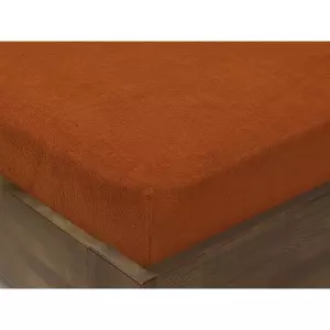 Dětské froté napínací prostěradlo - terakota - do postýlky 60x120