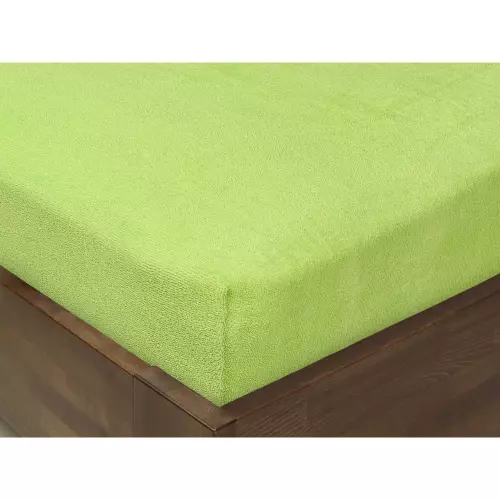 Dětské froté napínací prostěradlo - světle zelené - do postýlky 70x140