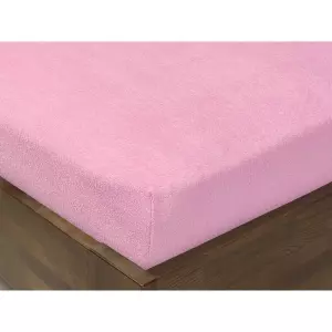 Dětské froté napínací prostěradlo - růžové - do postýlky 60x120