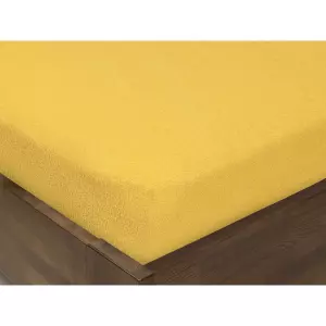 Dětské froté napínací prostěradlo - okrové - do postýlky 60x120