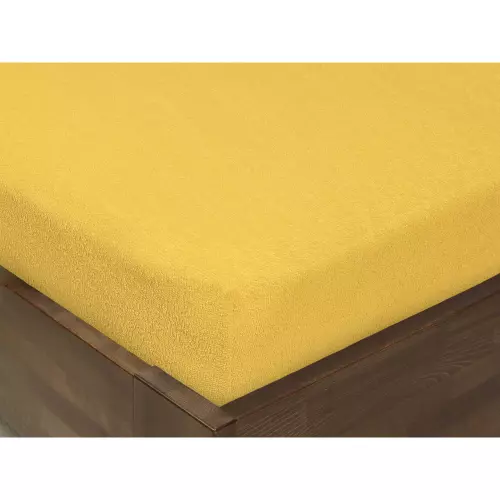 Dětské froté napínací prostěradlo - okrové - do postýlky 70x140