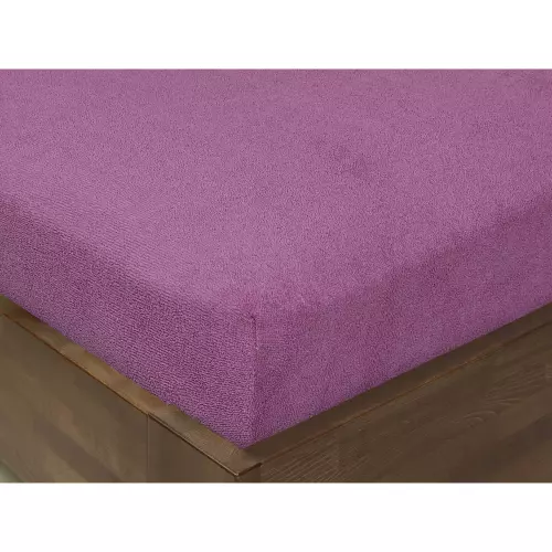 Dětské froté napínací prostěradlo - liliové - do postýlky 70x140