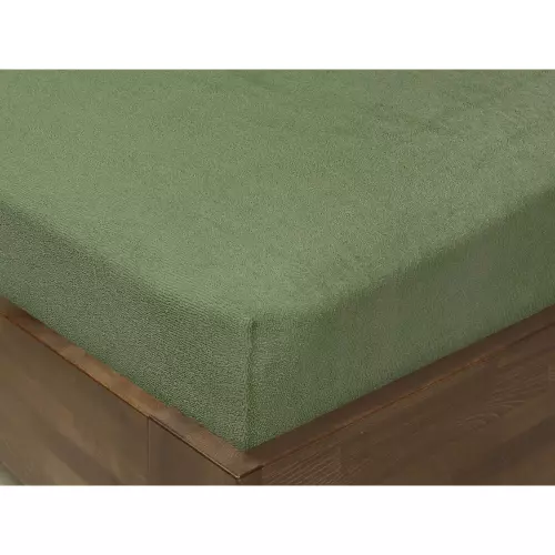 Dětské froté napínací prostěradlo - khaki - do postýlky 70x140