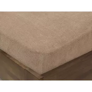 Dětské froté napínací prostěradlo - hnědošedé - do postýlky 60x120