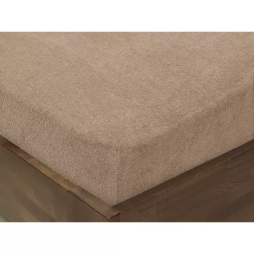 Dětské froté napínací prostěradlo - hnědošedé - do postýlky 60x120