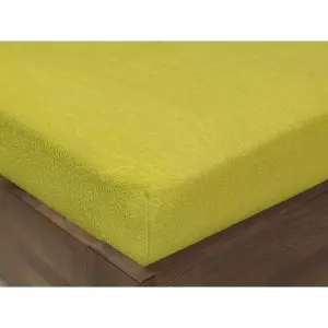 Froté prostěradlo s napínací gumou - žlutozelené 200x220