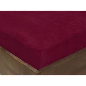 Froté prostěradlo s napínací gumou - vínové 180x200