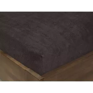 Froté prostěradlo s napínací gumou - tmavě šedé 90x200