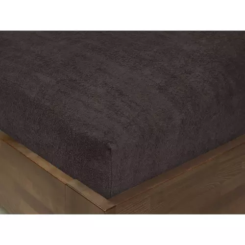 Froté prostěradlo s napínací gumou - tmavě šedé 90x200