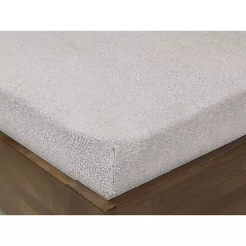 Froté prostěradlo s napínací gumou - světle šedé 160x200