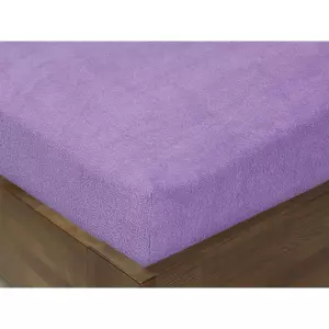 Froté prostěradlo s napínací gumou - světle fialové 90x200