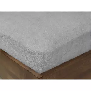 Froté prostěradlo s napínací gumou - šedé 200x220