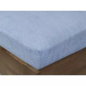 Froté prostěradlo s napínací gumou - nebesky modré 140x220