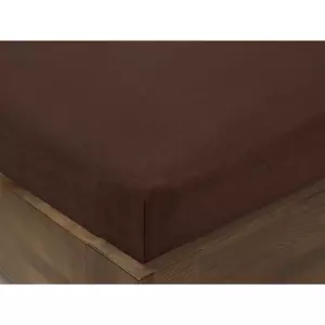 Jersey prostěradlo s napínací gumou - tmavě hnědé 200x220