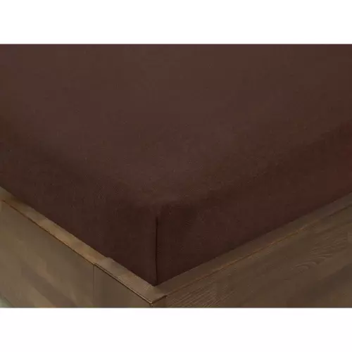 Jersey prostěradlo s napínací gumou - tmavě hnědé 200x220