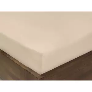 Jersey prostěradlo s napínací gumou - tmavě béžové 90x200