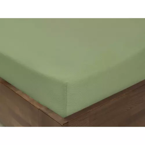 Jersey prostěradlo s napínací gumou - khaki 160x200