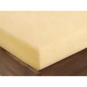 Mikroplyšové prostěradlo - krémově žluté 180x200