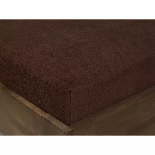Froté prostěradlo Exclusive na vysoké matrace - tmavě hnědé 90x200