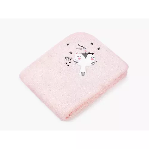 Dětský ručník LILI - kočička - růžový - 30x50