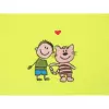 Dětský Froté ručník - kluk s kočkou - žlutá - 30x50
