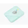 Dětská osuška LILI s kapucí – sloník – mintová – 100x100