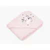 Dětská osuška LILI s kapucí – kočička – růžová – 100x100