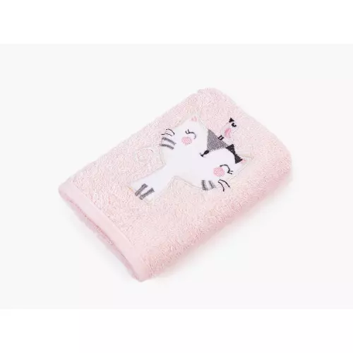 Dětská osuška LILI – kočička – růžová – 100x100