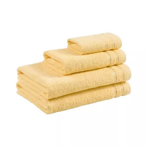 Froté ručník / osuška - Žlutá - s dvojitým pruhem 30x50