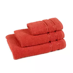 Froté ručník / osuška - Červená - s dvojitým pruhem 30x50