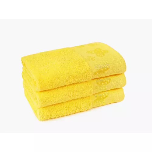 Froté ručník - Žlutý - Motýlci 30x50