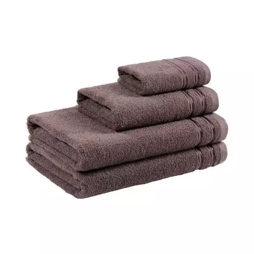 Froté osuška - Šedohnědá - s dvojitým pruhem 30x50