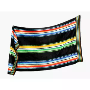 Velká plážová osuška - pruhy na černé - 100x180