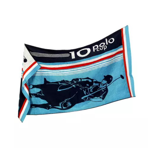 Velká plážová osuška - polo 90x165 - modrá