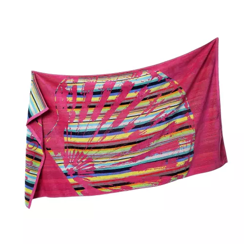 Velká plážová osuška - oceán 90x160 - růžová