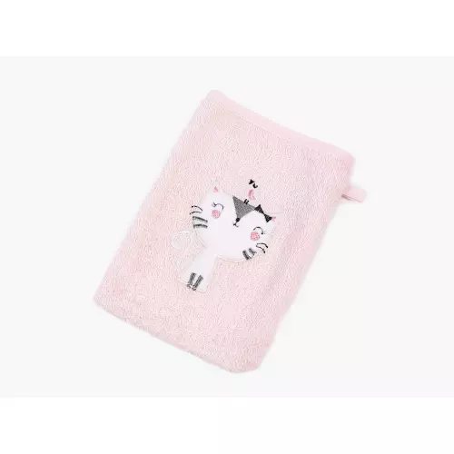 Dětská froté žínka LILI - růžová - kočička