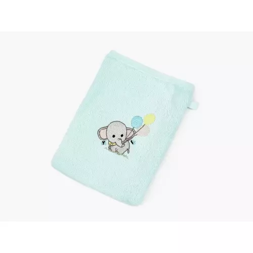 Dětská froté žínka LILI - mintová - sloník