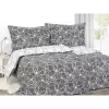 Bavlněné povlečení - květy na šedé/ bílé - vende 140x220+70x90