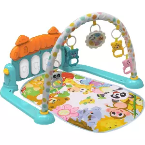 CHIPOLINO Hrací deka s piánkem Zoo party modrá