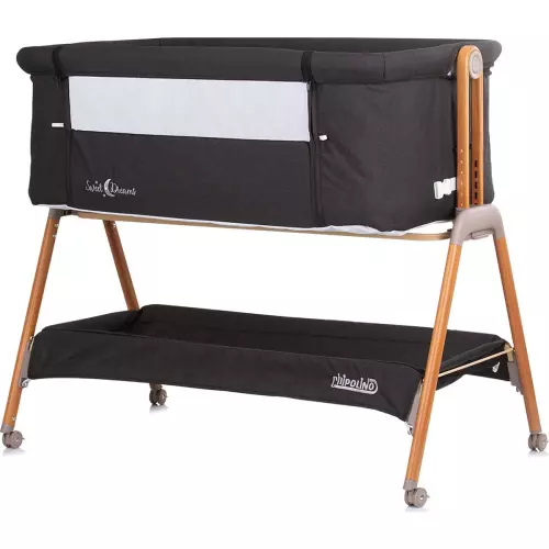 CHIPOLINO Postýlka Sweet Dreams 3v1 Graphite,Wood