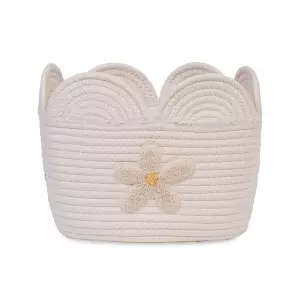 Koš na hračky Květina Off White 30x20x15