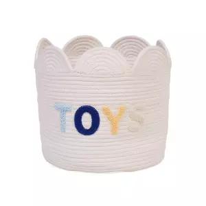 Koš na hračky Květina Off White 30x30x30