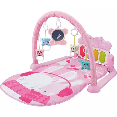 CHIPOLINO Hrací deka s piánkem Rabbits Pink