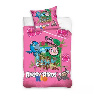 Bavlněné povlečení Angry Birds Rio růžová 140x200+70x80