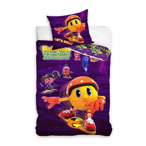 Bavlněné povlečení PACMAN lila 140x200+70x90