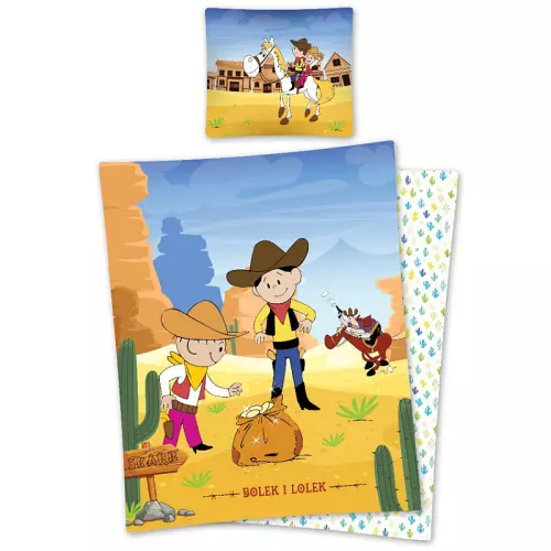 Bavlněné povlečení Bolek a Lolek kovbojové 140x200+70x80