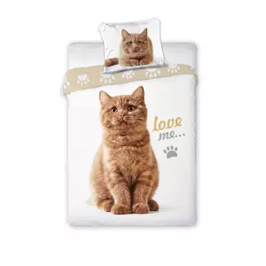 Bavlněné povlečení Kočka rezavá 140x200+70x90