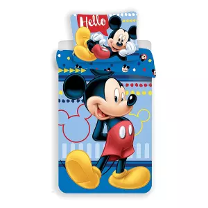 Bavlněné povlečení Mickey Hello 140x200+70x90